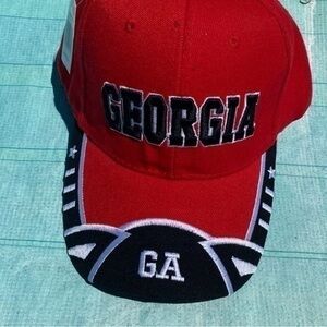 GEORGIA BULLDOG RED/BLACK/WHITE CAP HAT NWT